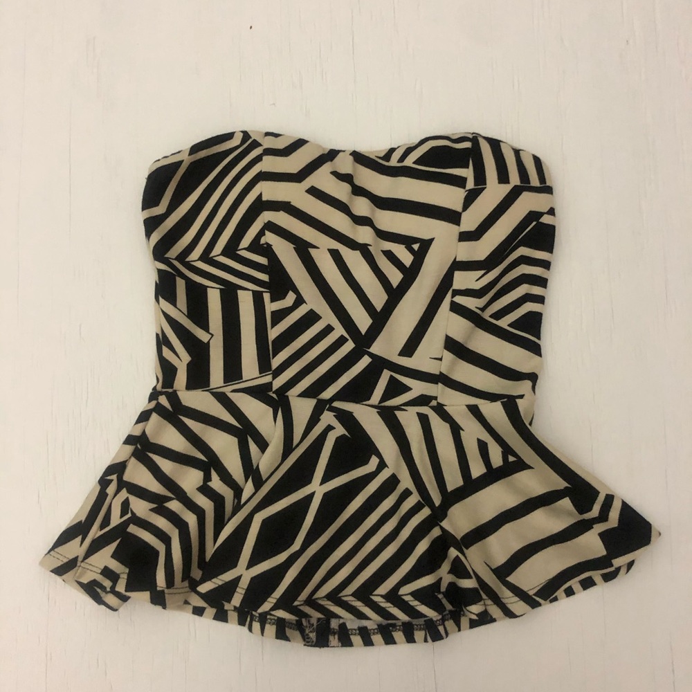 A strapless fitted top